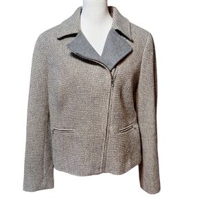 Talbots Womens 16 Petite Tweed Lined Jacket Wool Blend Career Preppy Business